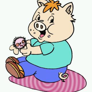 小猪和靴子简笔画图片
