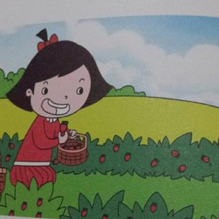 小女孩摘草莓简笔画图片