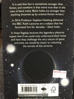 Stephen Hawking Black Holes （Back）