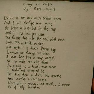 Song to Celia_Ben Jonson