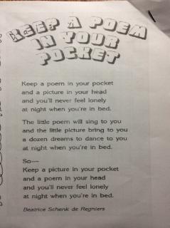 Poem - Keep a poem in your pocket