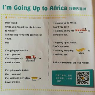 I'm going up to Africa