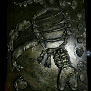 仿古铜画，恐龙化石