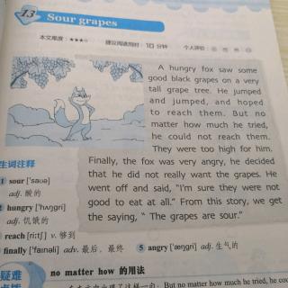 嘟嘟英语阅读五年级13：Sour Grapes