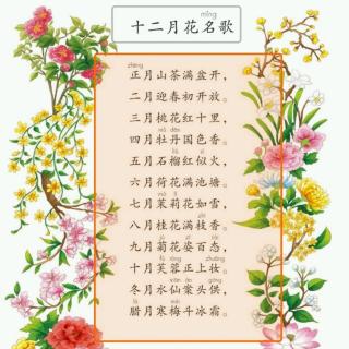 12月花名歌简笔画图片