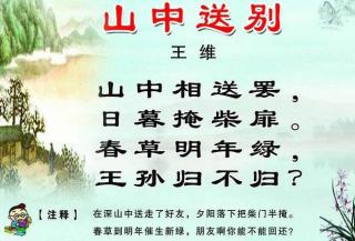 复习古诗《山中送别》