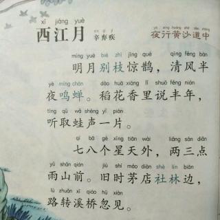 【一起读古诗】西江月（南宋·辛弃疾）