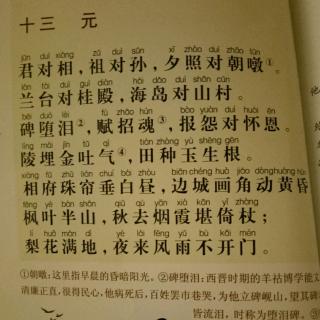 笠翁对韵:十三 元——刘思晨