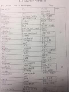 Unit4.1-4 单词+s发音 2018.12.5