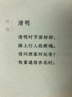 晗宁背古诗《清明 唐 杜牧》