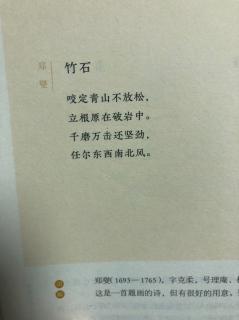 晗宁背古诗《竹石 清 郑燮》