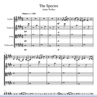Alan Walker The Spectre 小提琴谱，The Spectre中提琴谱，The Spectre大提琴谱