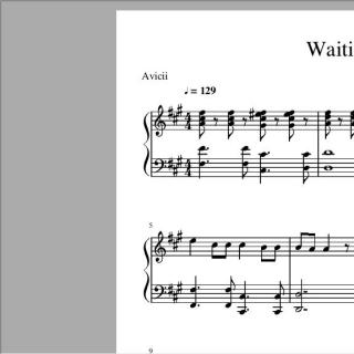 A神 Avicii Waiting For Love钢琴曲钢琴谱♪129