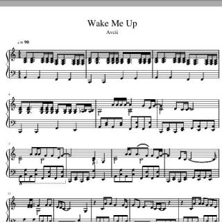 A神  Avicii wake me up 钢琴曲钢琴谱 ♪90
