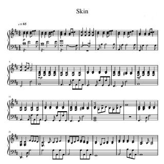 Skin 钢琴曲钢琴谱♪85
