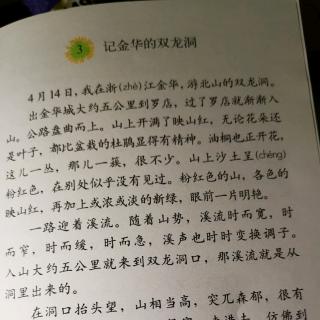 记金华的双龙洞 四年级语文下册