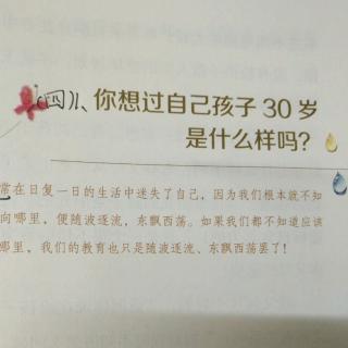 （四）设计人生理念1、你想过自己孩子30岁是是什么样吗？