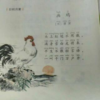 晗宁背古诗《画鸡 唐寅》