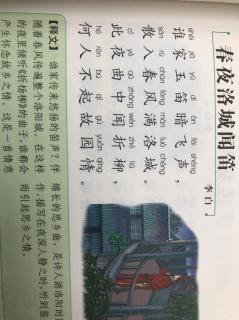 古诗《春夜洛城闻笛》李白