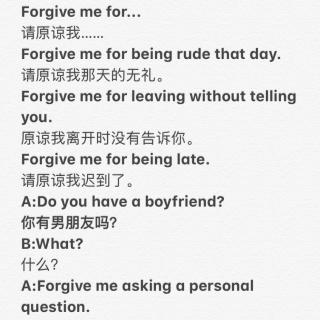 Forgive me for