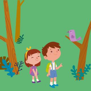     【洪恩故事】两个小孩在树林里