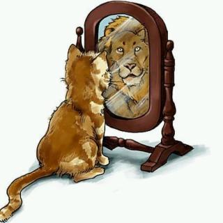 《狮子照镜子》