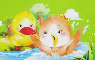 弘扬幼儿园故事《小鸭子学游泳》