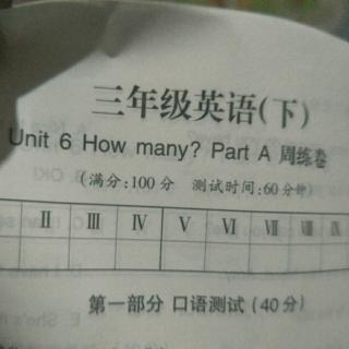 Unit 6 How many? Part A   周练卷