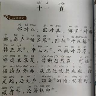 “十一真”第一段“邪对正”