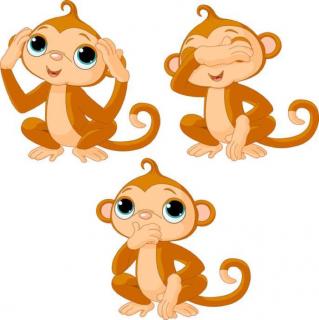 三只顽皮的小猴子