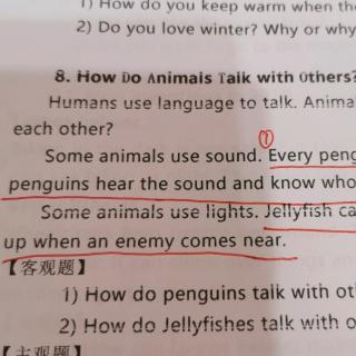 8.How do animals talk with others?