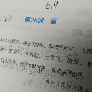 2019.6.10文言文入门第二十八课 雪