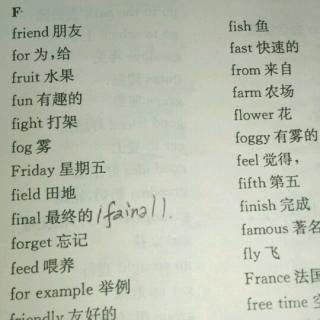 以F开头的单词