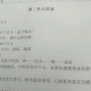 苏教版四年级科学下册2单元养蚕