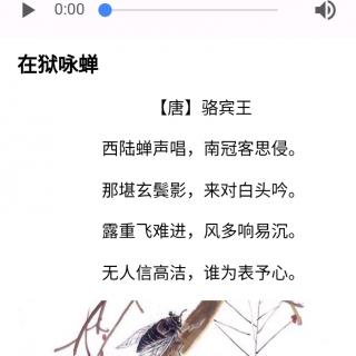 在狱咏蝉骆宾王拼音图片