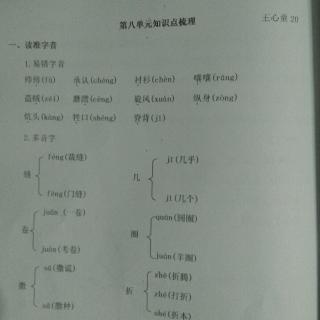 语文三下册第八单元   知识点梳理