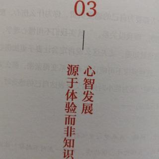 3、心智发展源于体验而非知识