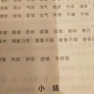 建立表达感受的词汇表 小结