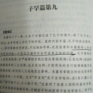 论语，子罕篇第九