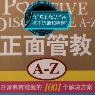 《正面管教A-Z》“玩具和整洁”“违抗不听话叛逆”