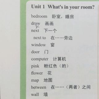 Unit  1 What's in your room? 单词