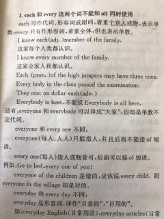 each,every,everyone, every one,everyday,every day 不同