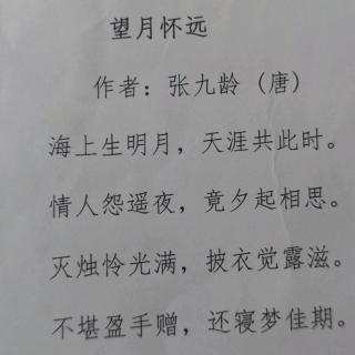 望月怀远——(唐)张九龄