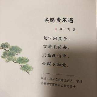 寻隐者不遇#唐，贾岛