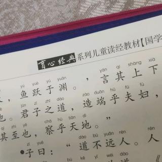 文化幼儿园大班儿刘越翔，每日阅读打卡。《中庸一》
