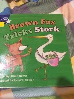 brown fox tricks stork