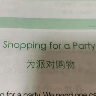 Shopping for a party
