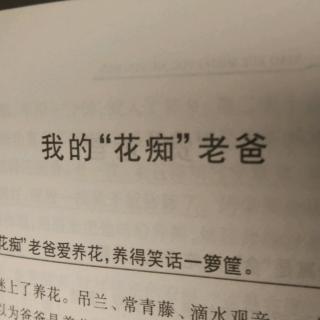 我的“花痴”老爸