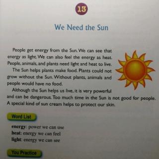 We need the Sun