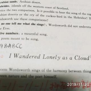 I Wondered Lonely as a Cloud